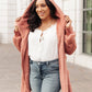 At The Lodge Fuzzy Cardigan in Mauve