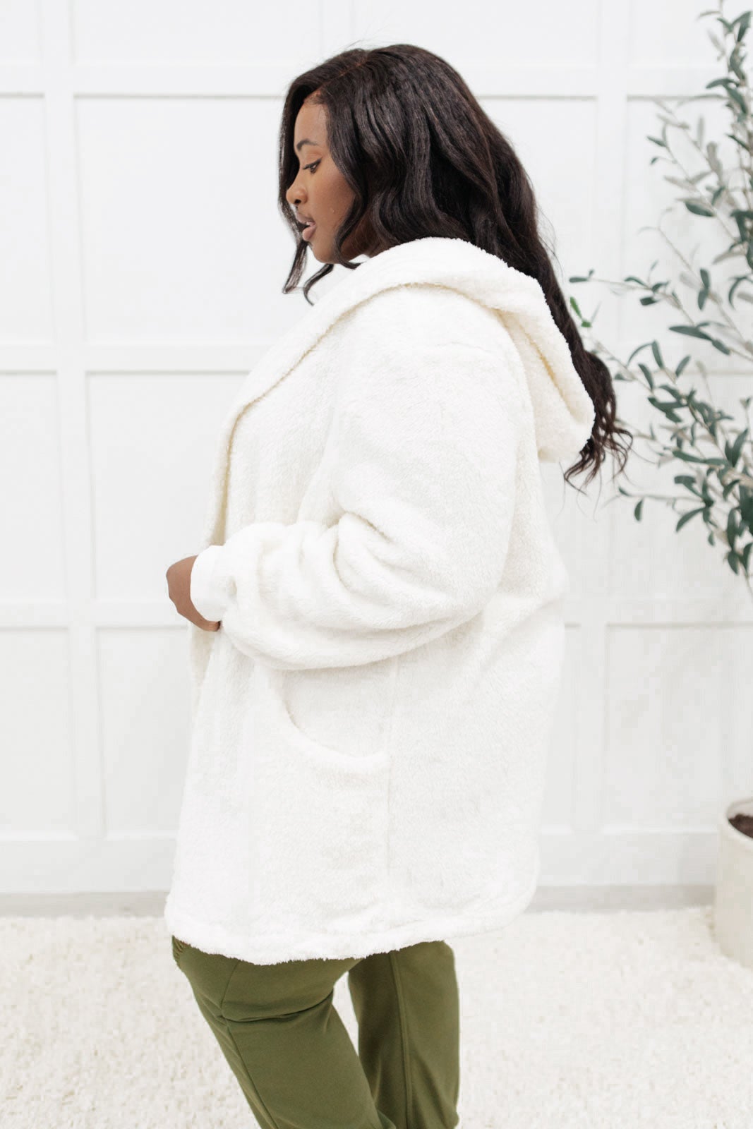 RACK SALE At The Lodge Fuzzy Cardigan in Off White - MEDIUM