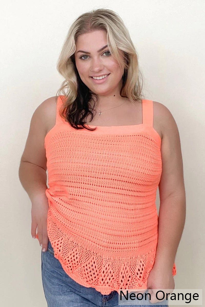 Summer Knit Peplum Tank Top - Multiple Colors