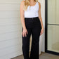 August High Rise Wide Leg Crop Jeans in Black