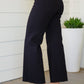 August High Rise Wide Leg Crop Jeans in Black