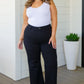 August High Rise Wide Leg Crop Jeans in Black