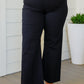 August High Rise Wide Leg Crop Jeans in Black