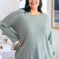 Austin Waffle Knit Basic Top In Sage