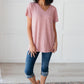 Basic V-neck in Pink