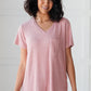 Basic V-neck in Pink
