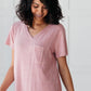 Basic V-neck in Pink