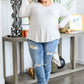 Basics Are Best Long Sleeve V-Neck Top in Bone