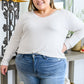 Basics Are Best Long Sleeve V-Neck Top in Bone