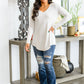 Basics Are Best Long Sleeve V-Neck Top in Bone