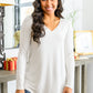 Basics Are Best Long Sleeve V-Neck Top in Bone