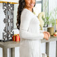 Basics Are Best Long Sleeve V-Neck Top in Bone