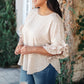 Be Mine Ruffle Sleeve Top in Oatmeal