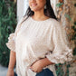 Be Mine Ruffle Sleeve Top in Oatmeal