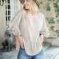 Be Mine Ruffle Sleeve Top in Oatmeal