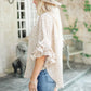 Be Mine Ruffle Sleeve Top in Oatmeal