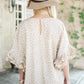 Be Mine Ruffle Sleeve Top in Oatmeal