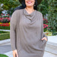 Be True Cowl Neck Knit Mini Dress In Cocoa