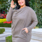 Be True Cowl Neck Knit Mini Dress In Cocoa
