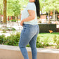 Becca Hi-Waisted Embroidered Pocket Relaxed Jeans