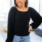 Believe In Miracles Smocked Velvet Top In Black