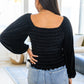 Believe In Miracles Smocked Velvet Top In Black