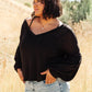 Bellissimo Draped V-Neck Sweater in Black