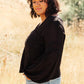 Bellissimo Draped V-Neck Sweater in Black