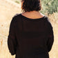 Bellissimo Draped V-Neck Sweater in Black