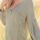 Bellissimo Draped V-Neck Sweater in Olive