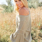 Bellissimo Draped V-Neck Sweater in Olive