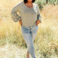 Bellissimo Draped V-Neck Sweater in Olive
