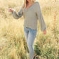 Bellissimo Draped V-Neck Sweater in Olive