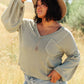 Bellissimo Draped V-Neck Sweater in Olive