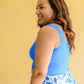 Bermuda Button Up Swim Top and Floral Swim Bottoms