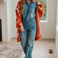 Enough Anyways Floral Cardigan in Burnt Orange
