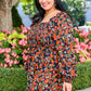 Bet On It Shirred Long Sleeve Floral Dress