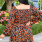 Bet On It Shirred Long Sleeve Floral Dress