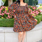 Bet On It Shirred Long Sleeve Floral Dress