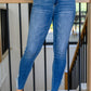 Judy Blue Frayed Hem Detail Skinny Jeans