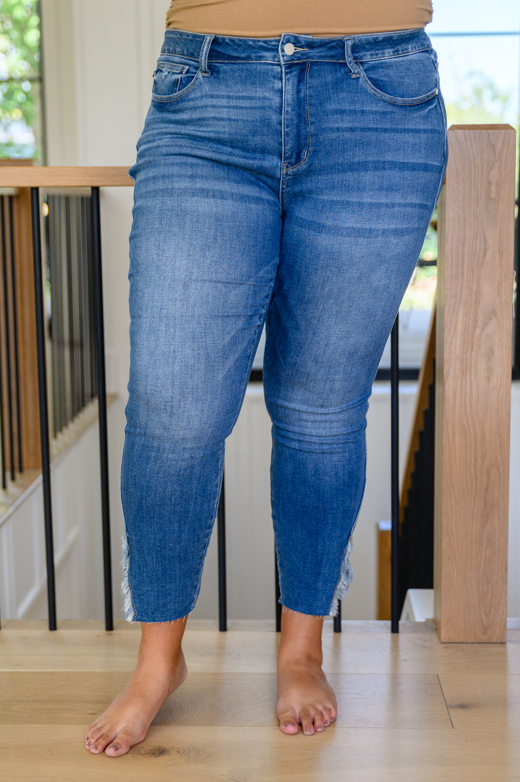 Judy Blue Frayed Hem Detail Skinny Jeans