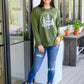 Beyond The Pines Graphic Long Sleeve Top In Green