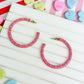 PREORDER: Big Heart-Patterned Enamel Hoop Earrings in Two Colors
