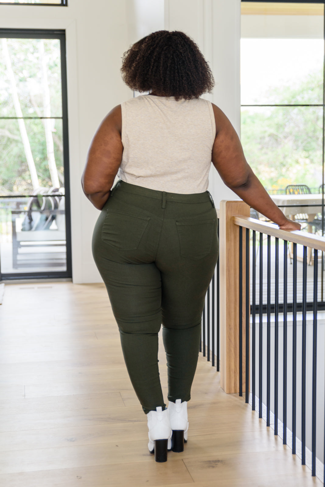 Mid Rise Billie Skinny Jeans - Olive