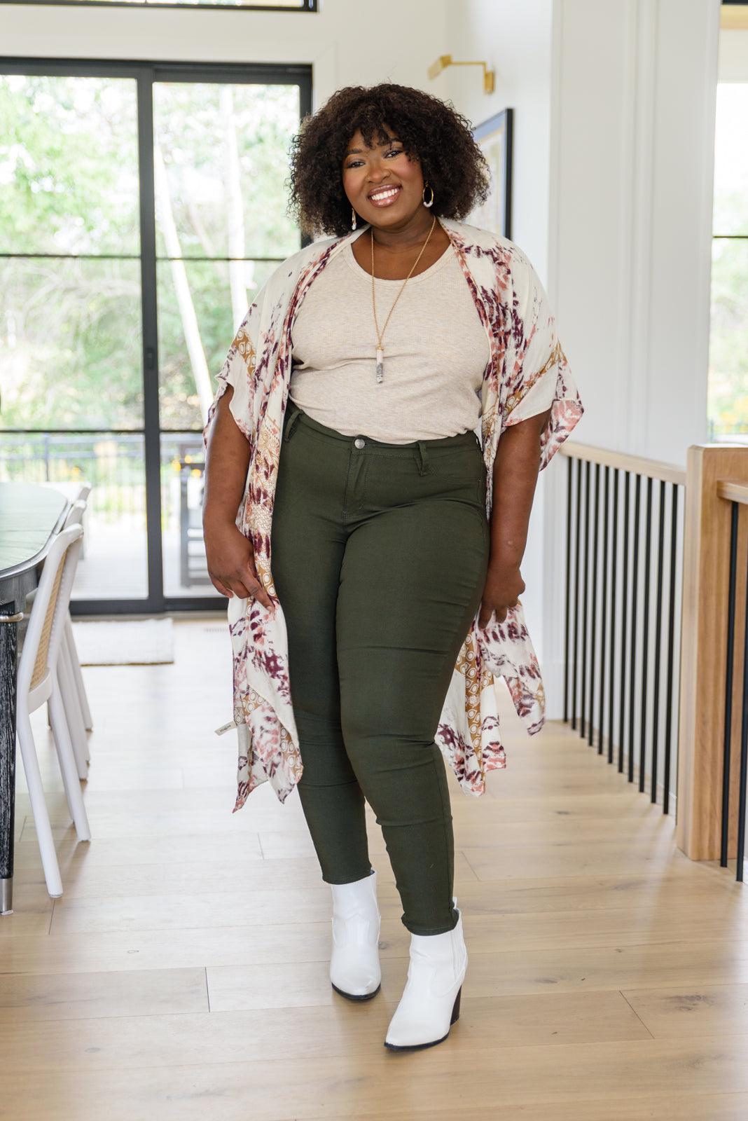 Mid Rise Billie Skinny Jeans - Olive
