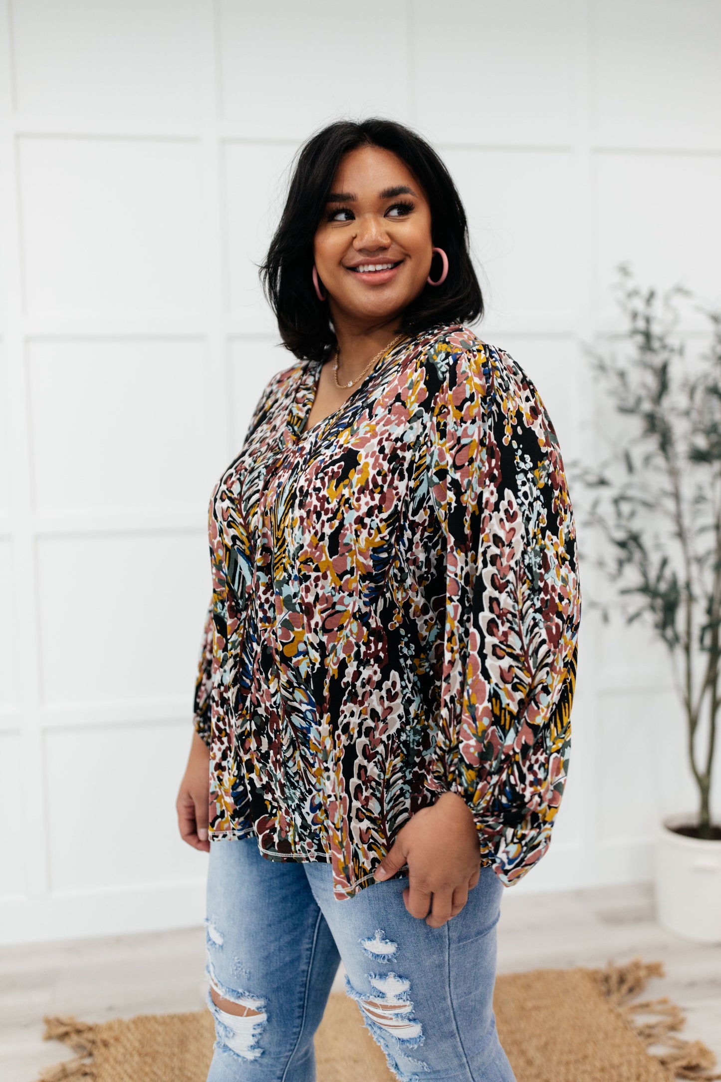 RACK SALE Blossom Bliss Top in Black - MEDIUM