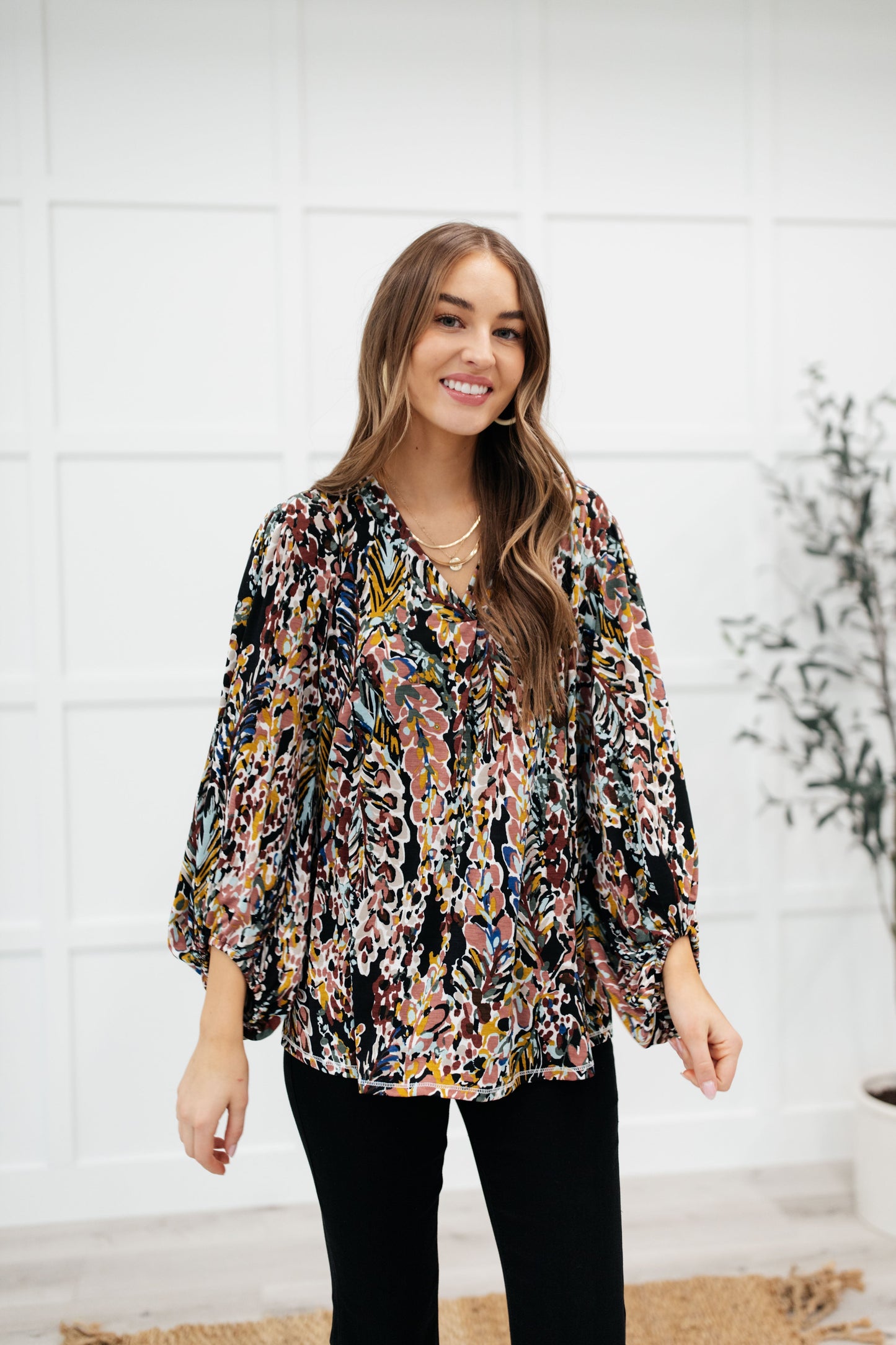 RACK SALE Blossom Bliss Top in Black - MEDIUM