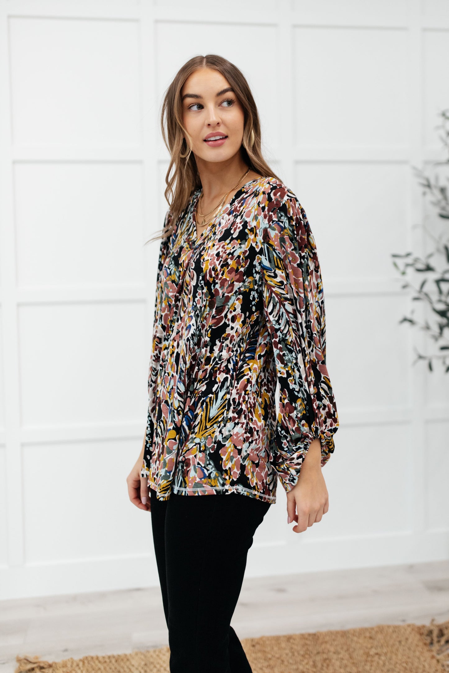 RACK SALE Blossom Bliss Top in Black - MEDIUM