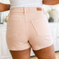 Judy Blue Mid Rise Cut Off Blush Shorts
