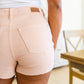 Judy Blue Mid Rise Cut Off Blush Shorts
